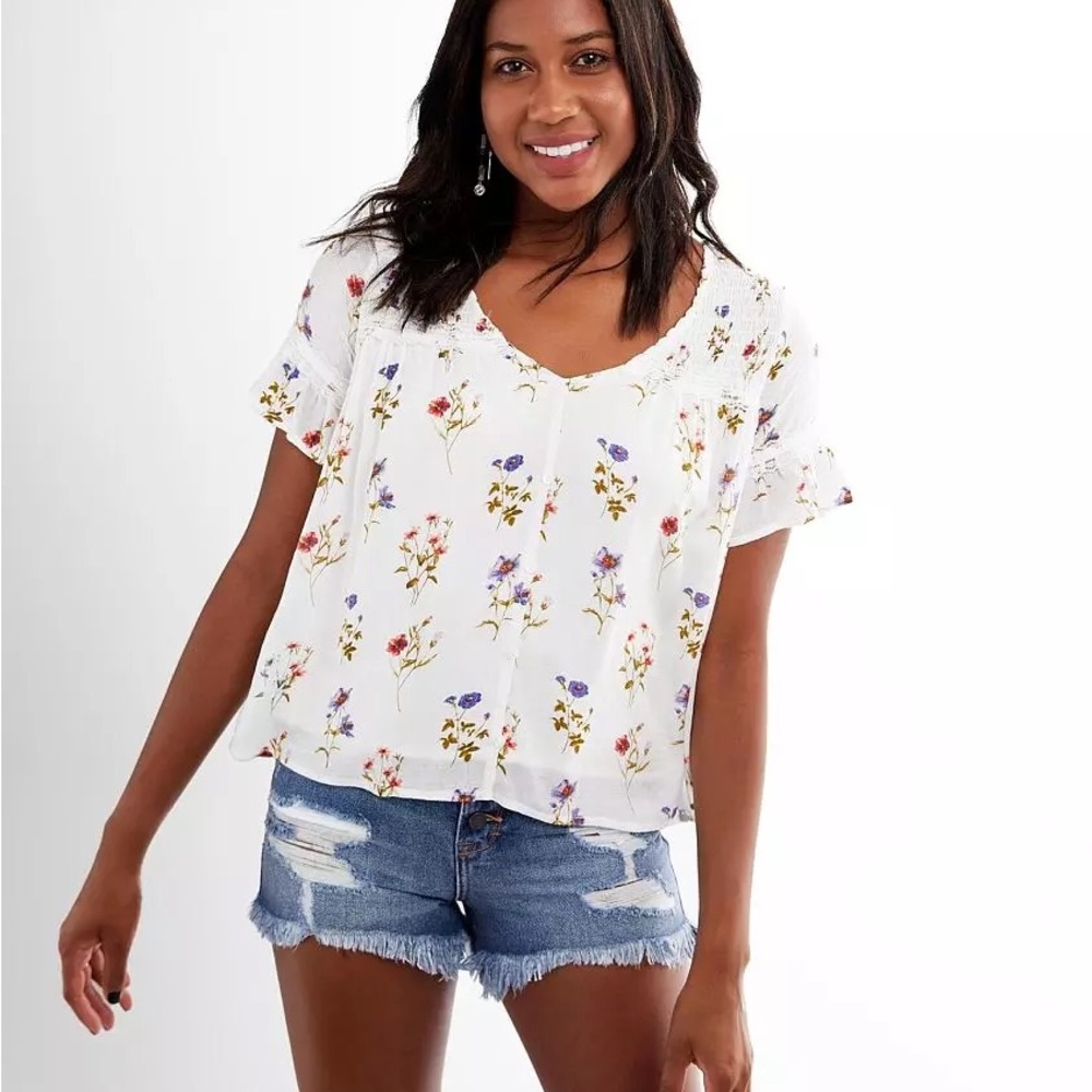 Floral White Top